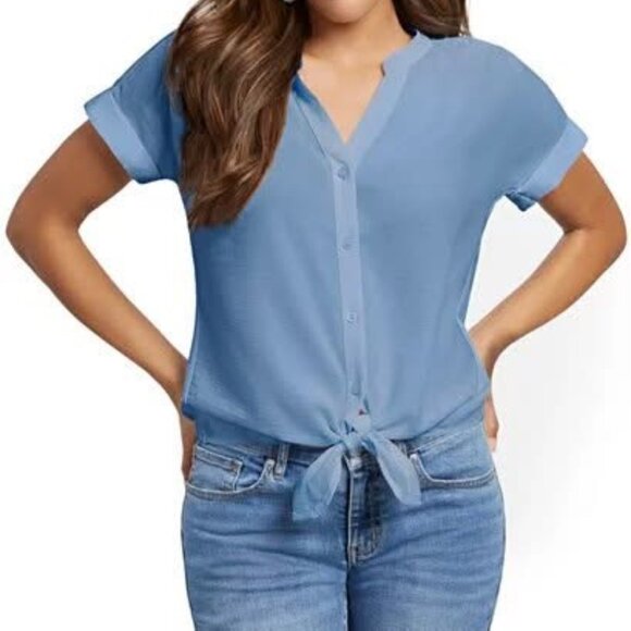 New York & Company Tops - Blue Short Sleeve Shirt